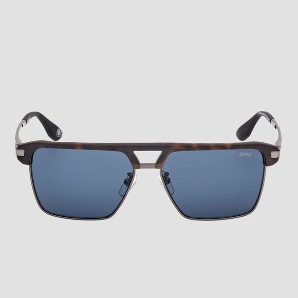 NEW BMW sunglasses BW0068-H model featuring a gunmetal or black titanium frame
